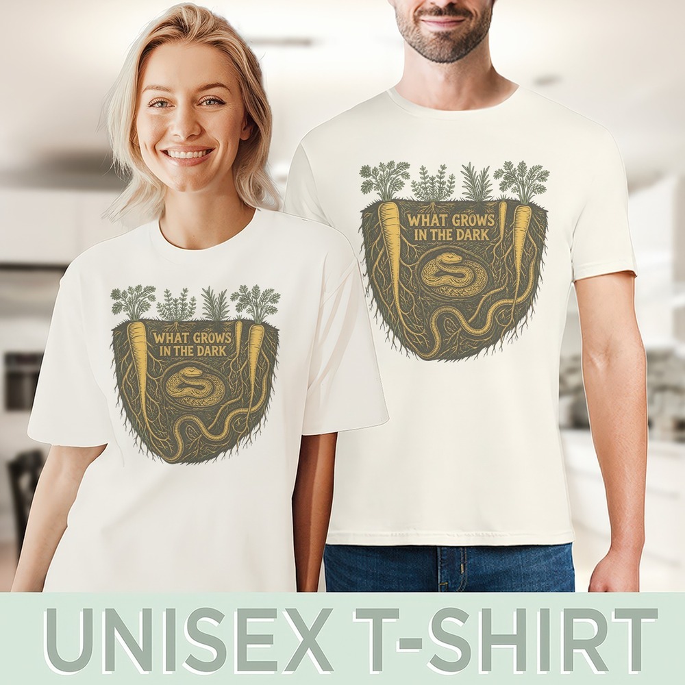 What Grows in the Dark Snake Coiled in Soil Cross-Section Tee - Picture 4 of 5